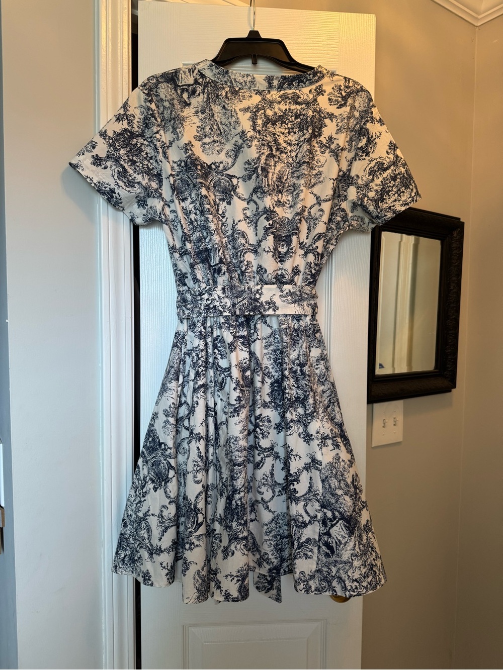 Aakaa Fit & flare dress with white & navy toile - Picture 5 of 6